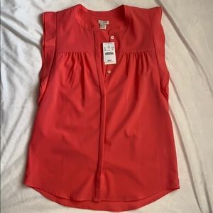 J Crew Coral Sleeveless Top